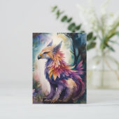 Forest Griffin Watercolor Art Postkarte (Stehend Vorderseite)