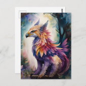 Forest Griffin Watercolor Art Postkarte (Vorne/Hinten)