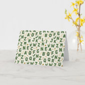 Forest Grove Dark Green Artisan Alphabet Karte (Gelbe Blume)