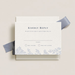 Forest Grove Dusty Blue Wedding RSVP Einladung