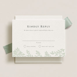 Forest Grove Sage Green Wedding RSVP Einladung
