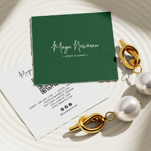 FOREST GRÜNE UNTERZEICHNUNG Moderner Minimaler QR- Quadratische Visitenkarte