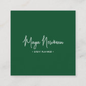 FOREST GRÜNE UNTERZEICHNUNG Moderner Minimaler QR- Quadratische Visitenkarte (Vorderseite)