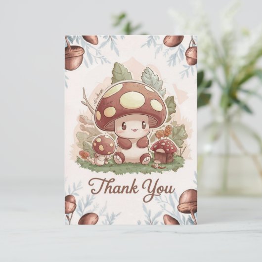 Forest Gruß Pilz Danke Karte (Stehend Vorderseite)