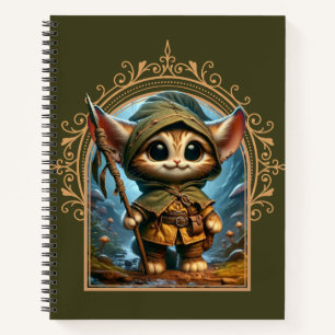 Forest Guardian Cat - Whimsisches Fantasy Animal Notizblock