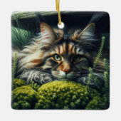Forest Guardian Feline Keramikornament (Vorderseite)