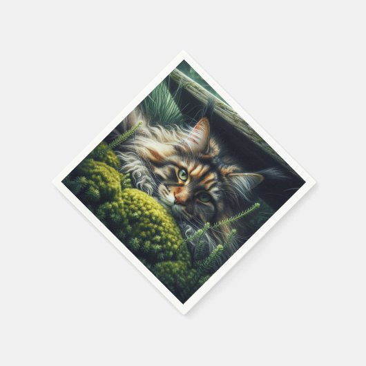 Forest Guardian Feline Serviette (Ecke)