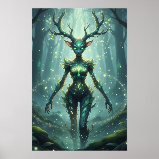 Forest Guardian Spirit Fantasy Art Poster (Vorne)