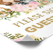 Forest Guest Book Sign Woodland Babydusche Poster (Ecke)