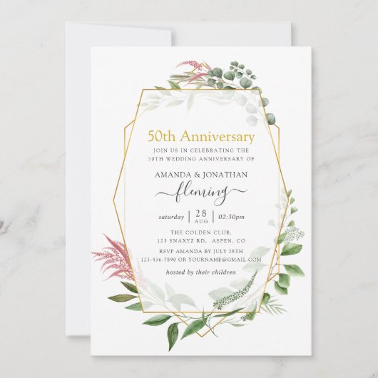 Forest Herbarium Geometric 50. Goldenes Jahr Einladung (Vorderseite)