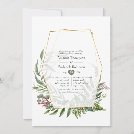 Forest Herbarium Geometric Probe Dinner Einladung (Vorderseite)