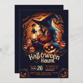 Forest Hexe Halloween Einladung (Vorne/Hinten)