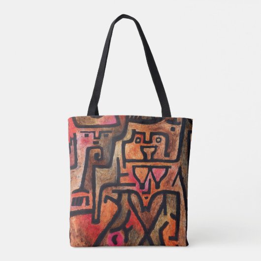 Forest Hexe, Paul Klee Abstrakte Kunst Tasche (Rückseite)