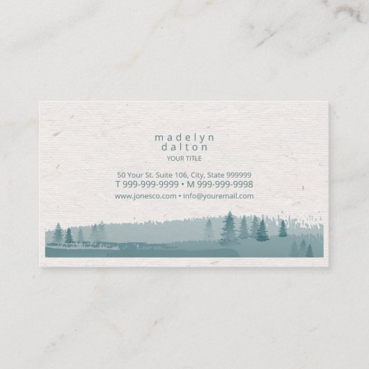 Forest Hills Watercolor-ID955 Visitenkarte (Rückseite)