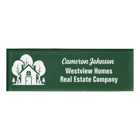 Forest Home Real Estate Company Custom Realtor Namenschild (Vorderseite)