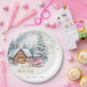 Forest House Sleigh Pappteller (Party)