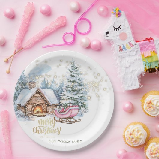 Forest House Sleigh Pappteller (Party)