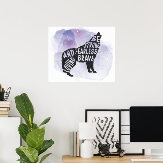 Forest Howling Wolf Art Lover Poster (Heimbüro)
