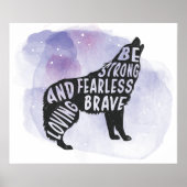 Forest Howling Wolf Art Lover Poster (Vorne)