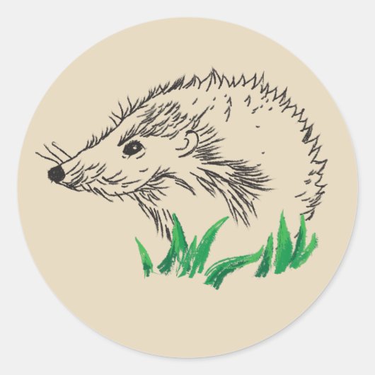 Forest Igel Art Sticker (Vorderseite)
