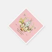 Forest Igels Twin Girls Boho Babydusche Pink Serviette (Ecke)