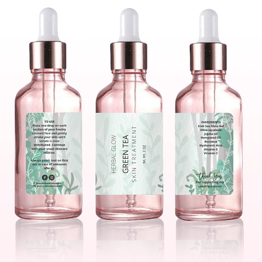 Forest Illustration Dropper Flasche Labels