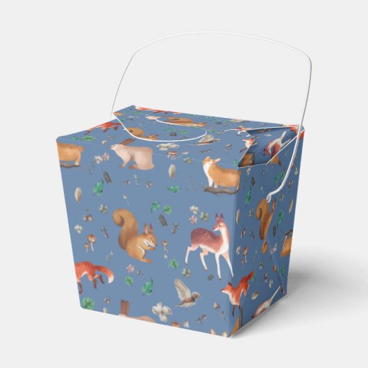 forest in watercolor pattern- bambi, fox, coney geschenkschachtel (Vorderseite)