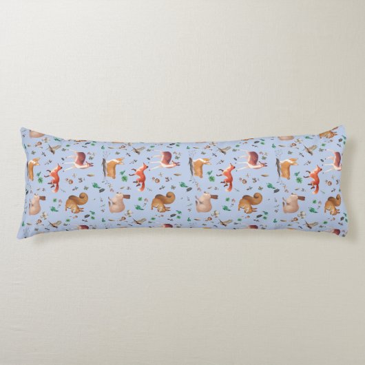 forest in watercolor pattern- bambi, fox, coney seitenschläferkissen (Vorderseite)