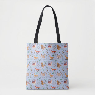 forest in watercolor pattern- bambi, fox, coney tasche