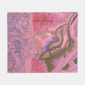 Forest Jungle Pink Fleecedecke (Vorderseite (Horizontal))