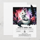 Forest Kids Wolf Birthday Einladung (Vorne/Hinten)