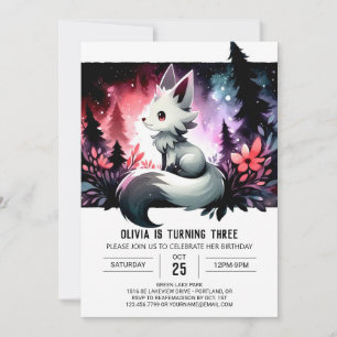 Forest Kids Wolf Birthday Einladung