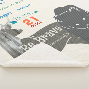 Forest Kinderzimmer Bear Deer Baby Boy Birth Stats Sherpadecke