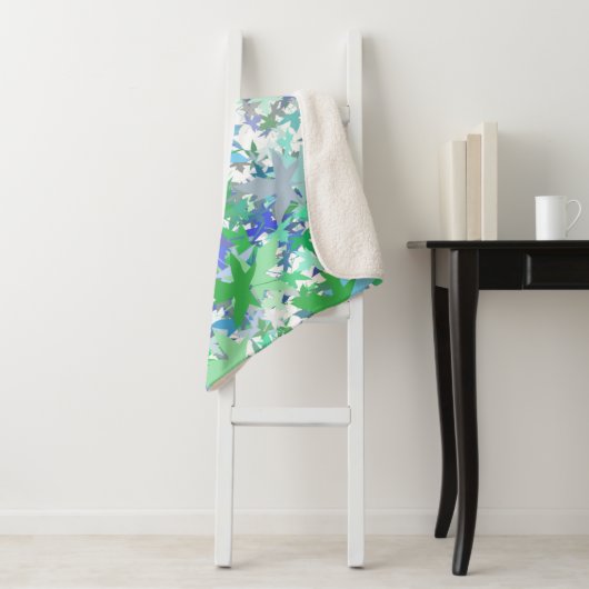 Forest Kinderzimmer Blue Green Gree Leaf Blumenmus Sherpadecke (Beispiel)