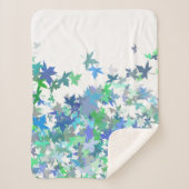 Forest Kinderzimmer Blue Green Gree Leaf Blumenmus Sherpadecke (Vorderseite)