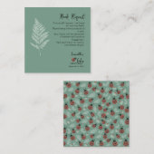 Forest Ladybugs Green Baby Dusche Buchanfrage Begleitkarte (Vorne/Hinten)