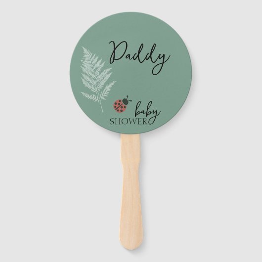 Forest Ladybugs Green Baby Dusche Fächer (Rückseite)