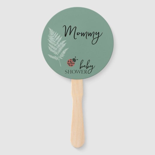 Forest Ladybugs Green Baby Dusche Fächer (Vorderseite)