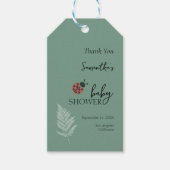Forest Ladybugs Green Baby Dusche Geschenkanhänger (Vorderseite)