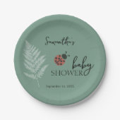 Forest Ladybugs Green Baby Dusche Pappteller (Vorderseite)