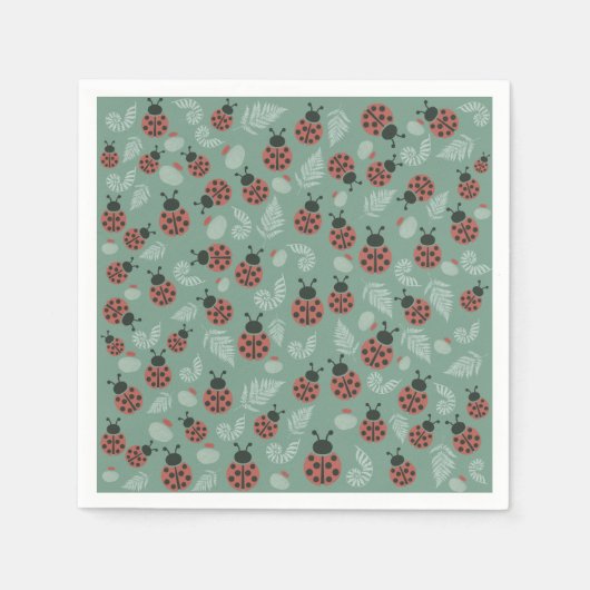 Forest Ladybugs Green Baby Dusche Serviette (Vorderseite)