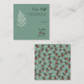 Forest Ladybugs Green Baby Dusche Windeln Raffel Begleitkarte (Vorne/Hinten)