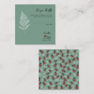 Forest Ladybugs Green Baby Dusche Windeln Raffel Begleitkarte