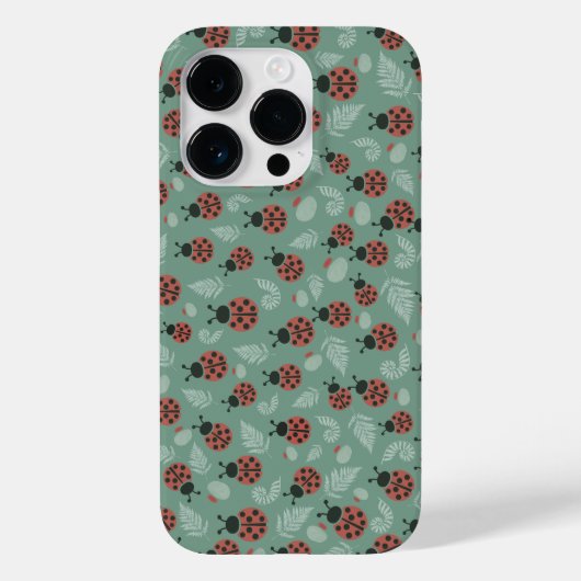 Forest Ladybugs Green Background Case-Mate iPhone Hülle (Rückseite)