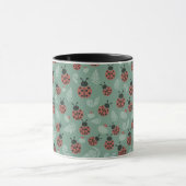 Forest Ladybugs Green Background Tasse (Zentrum)