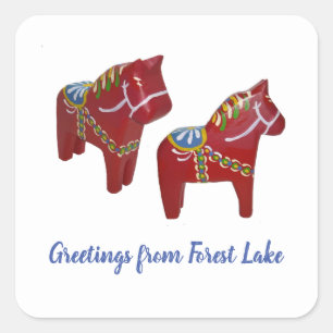 Forest Lake # 2 Dala Horse Sticker