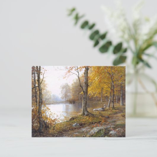 Forest Lake in Automn Postkarte (Stehend Vorderseite)