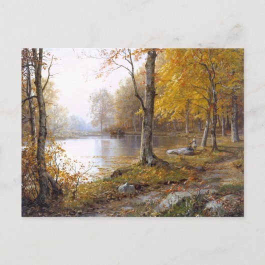 Forest Lake in Automn Postkarte (Vorderseite)