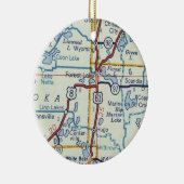 Forest Lake MN Retro Map Keramik Ornament (Rechts)