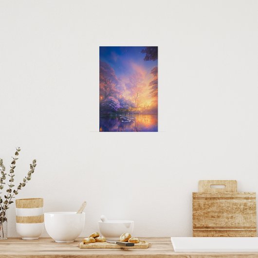 Forest Lake's Golden Twilight Poster (Küche)